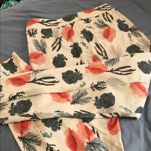 Zara ocean print woven trouser high waisted